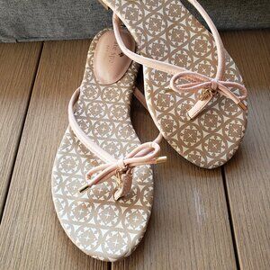 EUC kate spade New York Mystic Bow Flat Thong flip flops (7.5) warm tan